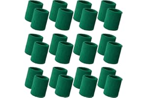 Bememo 24 Pcs Wrist Sweatbands Bulk Sports Wrist Bands for Men Women Breathable Athletic Tennis Wristbands Stretchy Absorbent Cotton Terry for Basketball, Baseball, Gym, Working Out