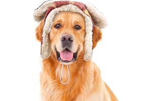 YAODHAOD Pet Aviator Hat, Fleece Dog Winter Pilot Hat with Ear Flaps for Cold Weather, Winter Warm Caps Cute Accessories, Pet Christmas Hallowmas Headwear (Red, Medium/Large)