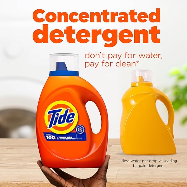 TIDE LAUNDRY DETERGENT LIQUID, ORIGINAL SCENT, 64 LOADS, 80 FL OZ, WORKS ON 100% OF COMMON STAINS, LAUNDRY SOAP, LIQUID LAUNDRY DETERGENT