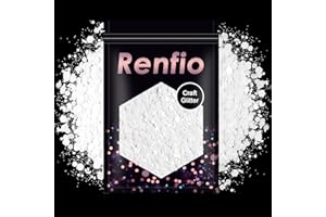 Renfio Pearl White Chunky Glitter, 3.5 Oz (100g) Metallic PET Flake Mixed Fine Powder Face Glitters for Craft Resin Pigment Tumbler Ornament Painting Hair Christmas Wedding Decor - Pearl White