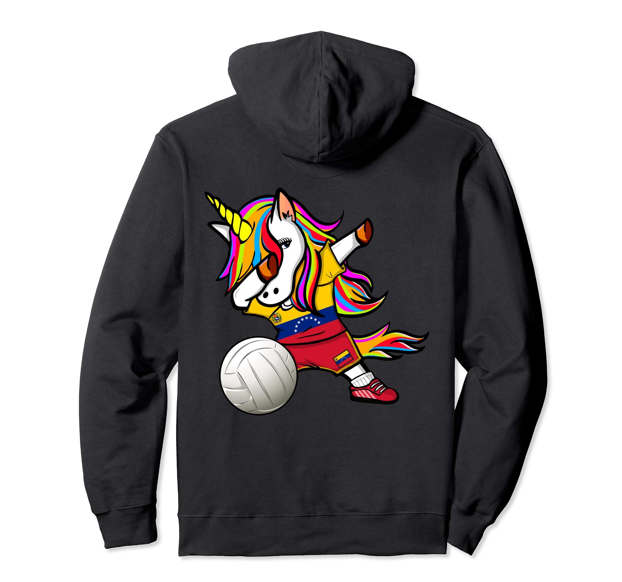 Dab Unicorn Venezuela Volleyball Fans Jersey Venezuelan Flag Pullover Hoodie