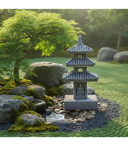 Amazon.com: Sdeetesamjun Japanese Pagoda Stone Lantern, Stacked