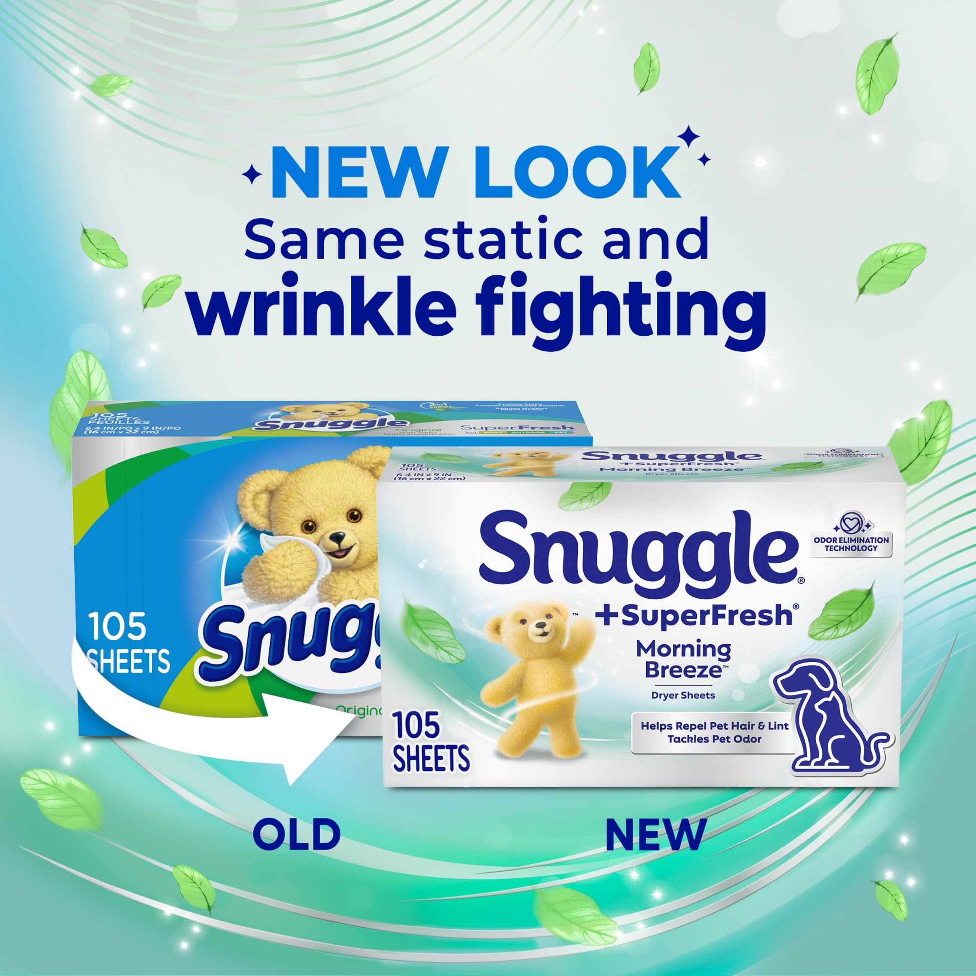 Snuggle Plus SuperFresh Fabric Softener Dryer Sheets with Static Control and Odor Eliminating Technology, Original, 105 Count
