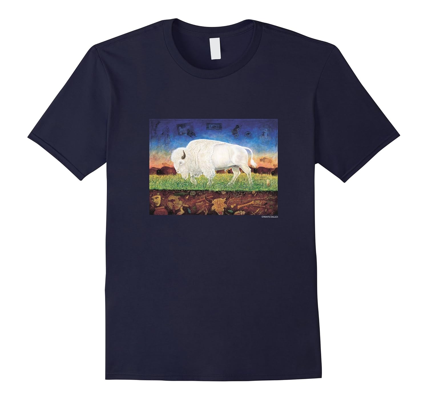 White Buffalo Big Medicine T-Shirt Monte Dolack-ANZ