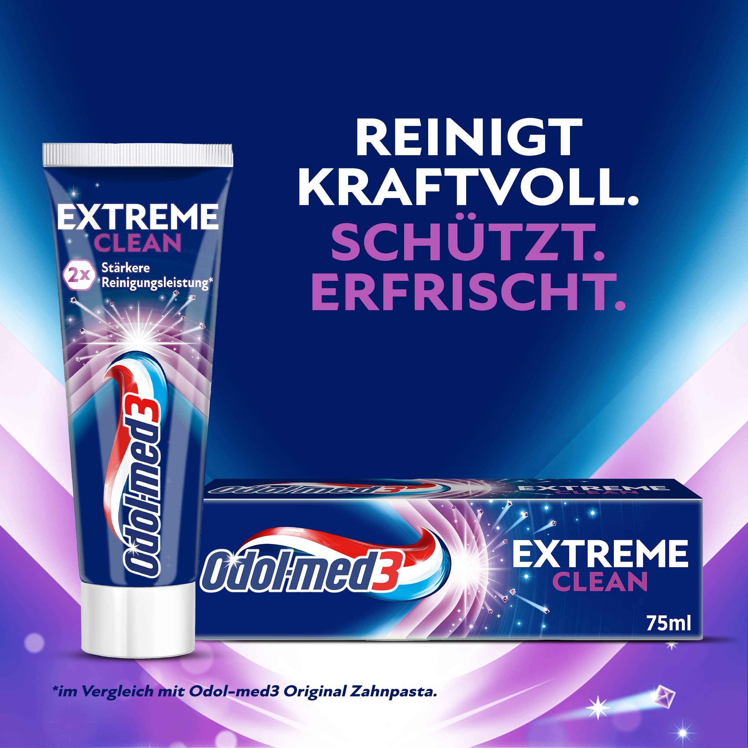 Odol-med3 Extreme Clean, Zahnpasta, mit doppelter Reinigungsleistung an schwer erreichbaren Stellen*, 75ml, Zahncreme 2