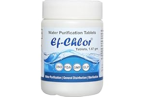 Ef-Chlor Overhead & Underground Water Tank Purification Tablets/Pills 1.67gm Jar of 50 Tablets Having 3 Years Shelf Life 1 Tablet Purifies 132 Gallons Water