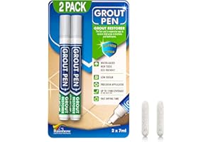 Rainbow Chalk Markers Limited Twin Pack (LIGHT GREY) Grout Pen - Designed for restoring tile grout in bathrooms & kitchens GP