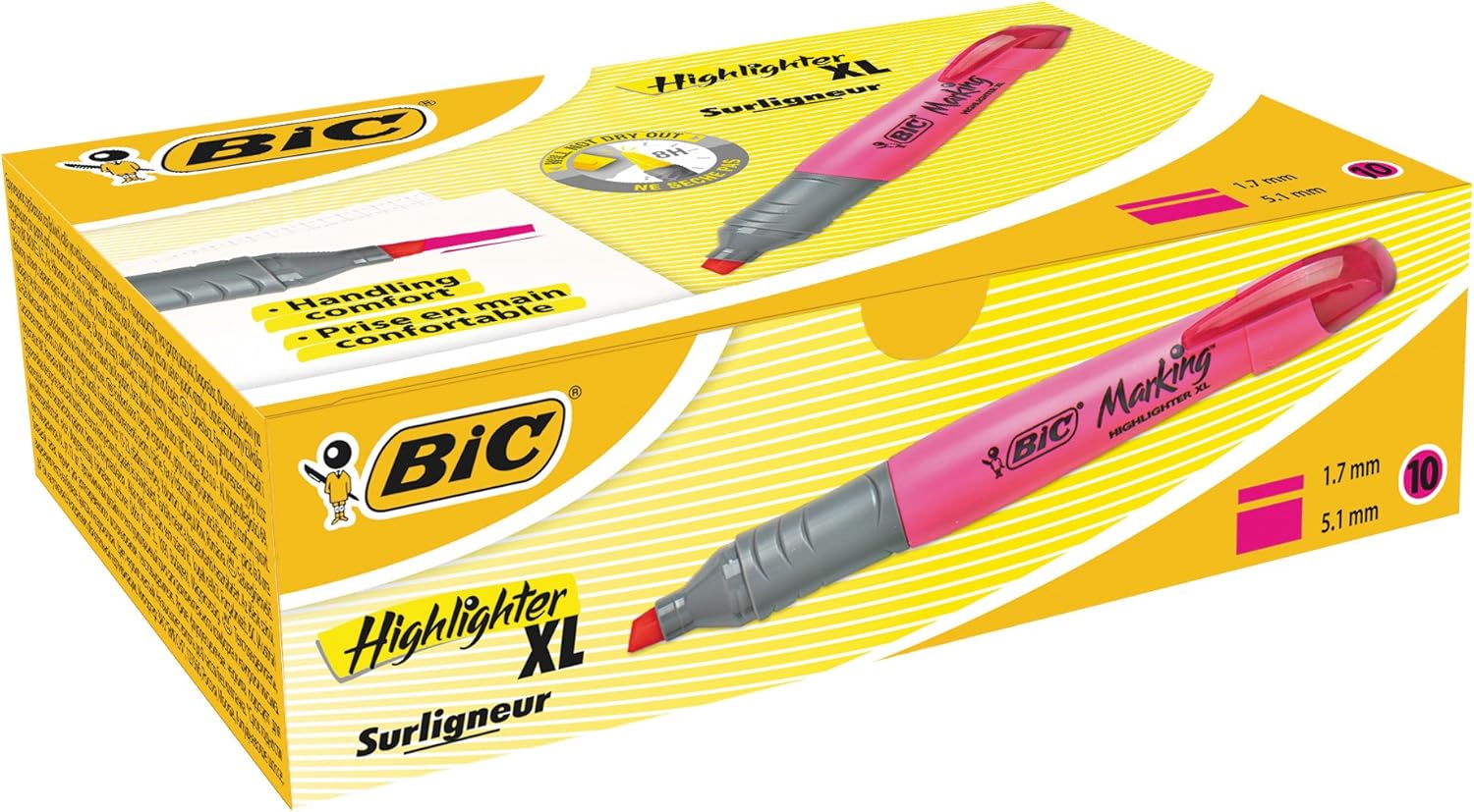 BIC Highlighters XL Fluorescent Pink 10 Box Amazon.co.uk Office Products