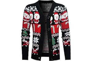 Dancer queen Ugly Christmas Sweater for Men Button-Up Holiday Christmas Cardigan Sweaters Knit Pullover Gifts for Christmas