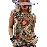 Ella Lust Womens Western Graphic Tank Top - Cowgirl Country Concert Outfits Sleeveless Loose Fit Tee Ladies Trendy Boho Shirt