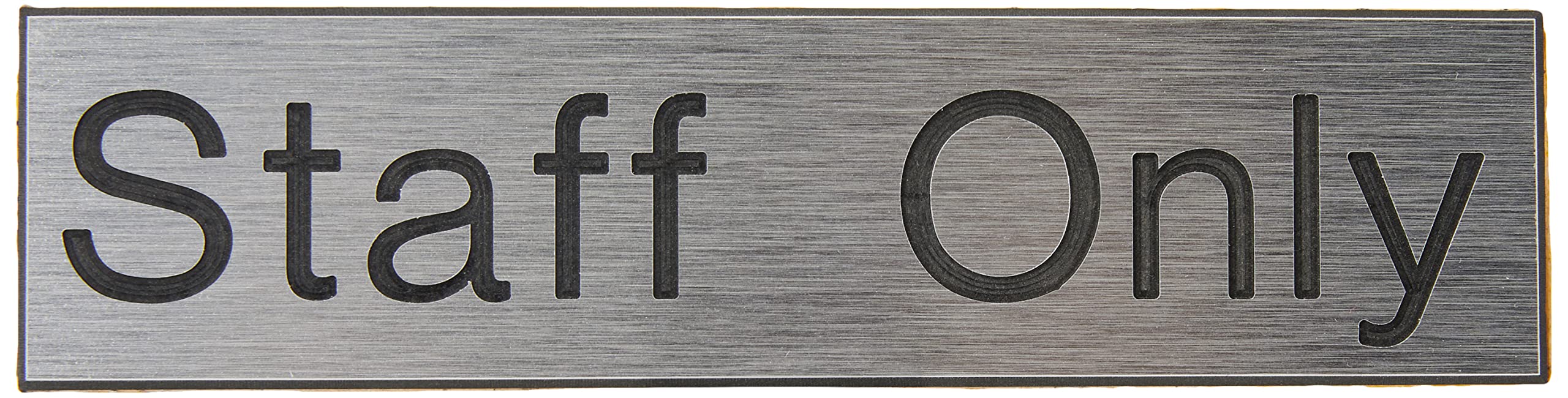 Caledonia Signs 59081 Staff Only Label, Engraved Aluminium Effect Pvc, Sign 140 mm x 35 mm