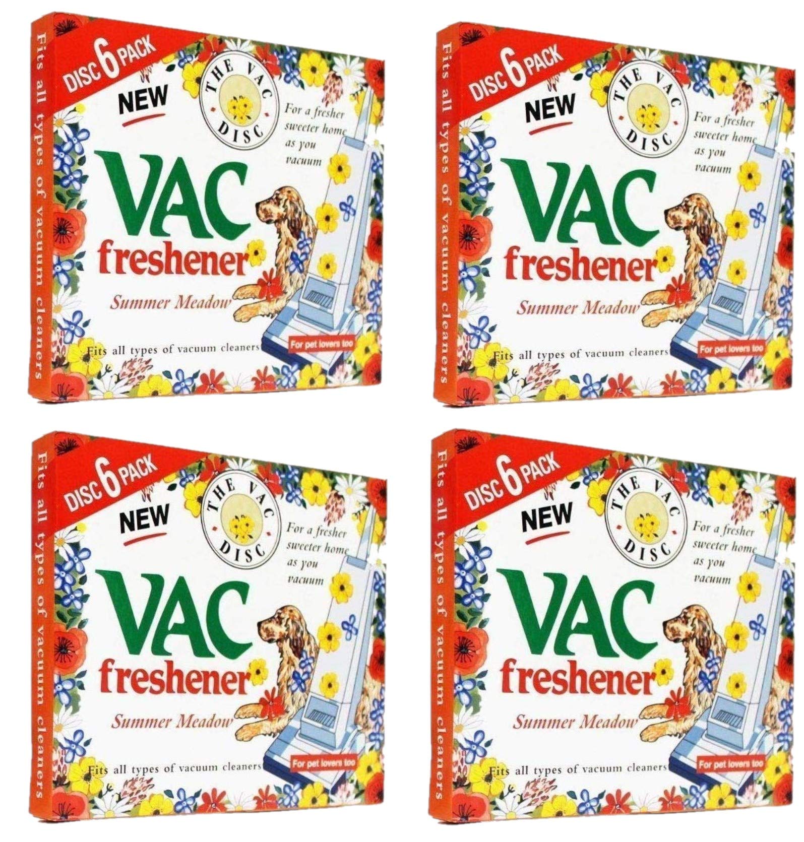 FIND A SPARE 4X Pack Vac 24 Fresheners Summer Meadow Extra Strength Powerful Scent For All Vacuum Hoover Handheld Bagless And Bagged Cleaners Pet Lovers