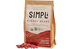 SIMPLi Regenerative Organic Certified Kidney Beans, Organic Red Kidney Beans High in Fiber and Plant-Based Protein, Rich in Iron and Antioxidants for Immune Support, 12 oz