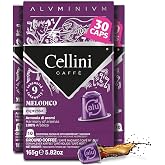 Cellini Caff&egrave; Melodico Aluminum Nespresso Pods, 30 Count, Dark Roast Coffee Capsules, 100% Nespresso Original Machine Compatible, Strong