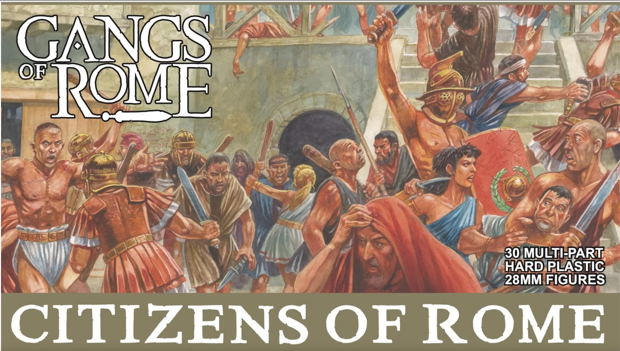 Wargames Atlantic Gangs of Rome, Citizens of Rome: 30 Hard-Plastic Miniatures, 28MM Scale, Ages 144+