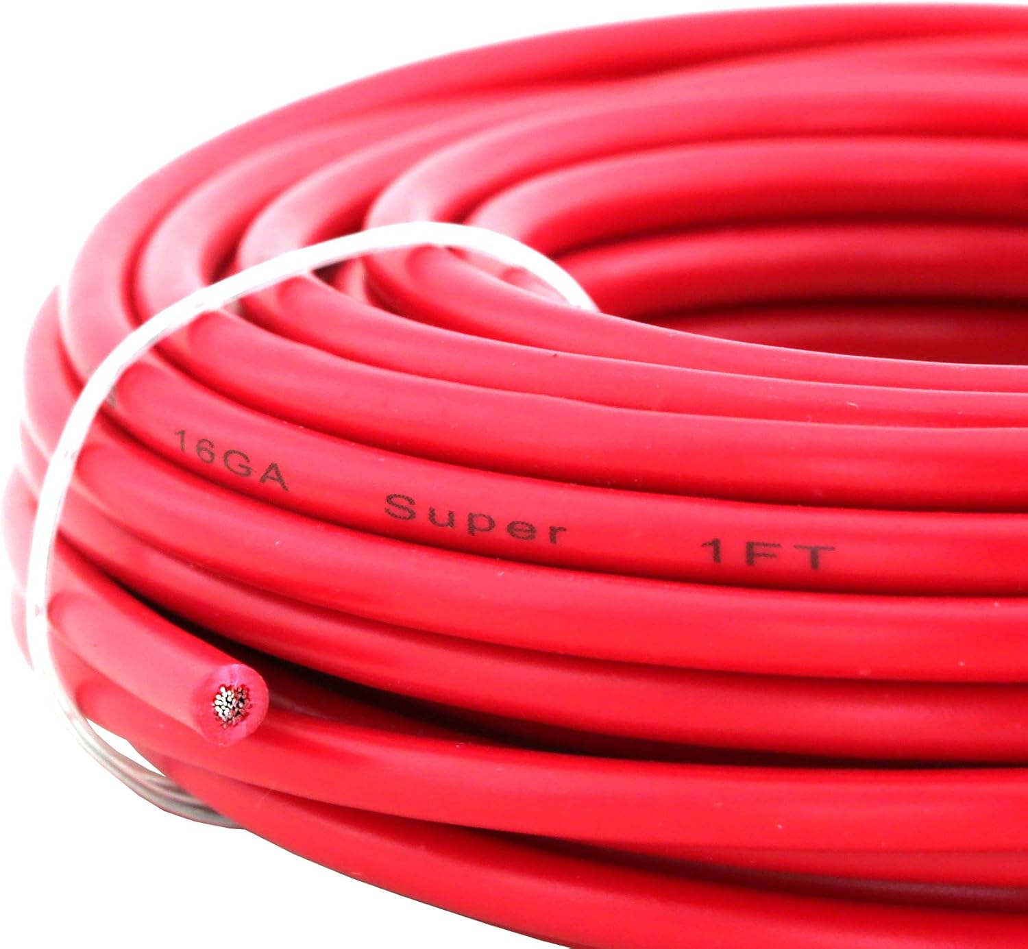 16 AWG (True American Wire Ga) CCA Copper Clad Aluminum Primary Wire. 25 ft Red & 25 ft Black Bundle. For Car Audio Speaker Amplifier Remote Hook up Trailer wiring (Also Available in 14 & 18 Gauge): Automotive