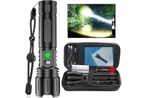 BANRAL LED Flashlights High Lumens Rechargeable, 100000 Lumens Super Bright Powerful Flashlight, Type-C, 5 Modes, Zoomable, IPX5 Waterproof High Powered Tactical Flash Light for Emergency Camping Hiking