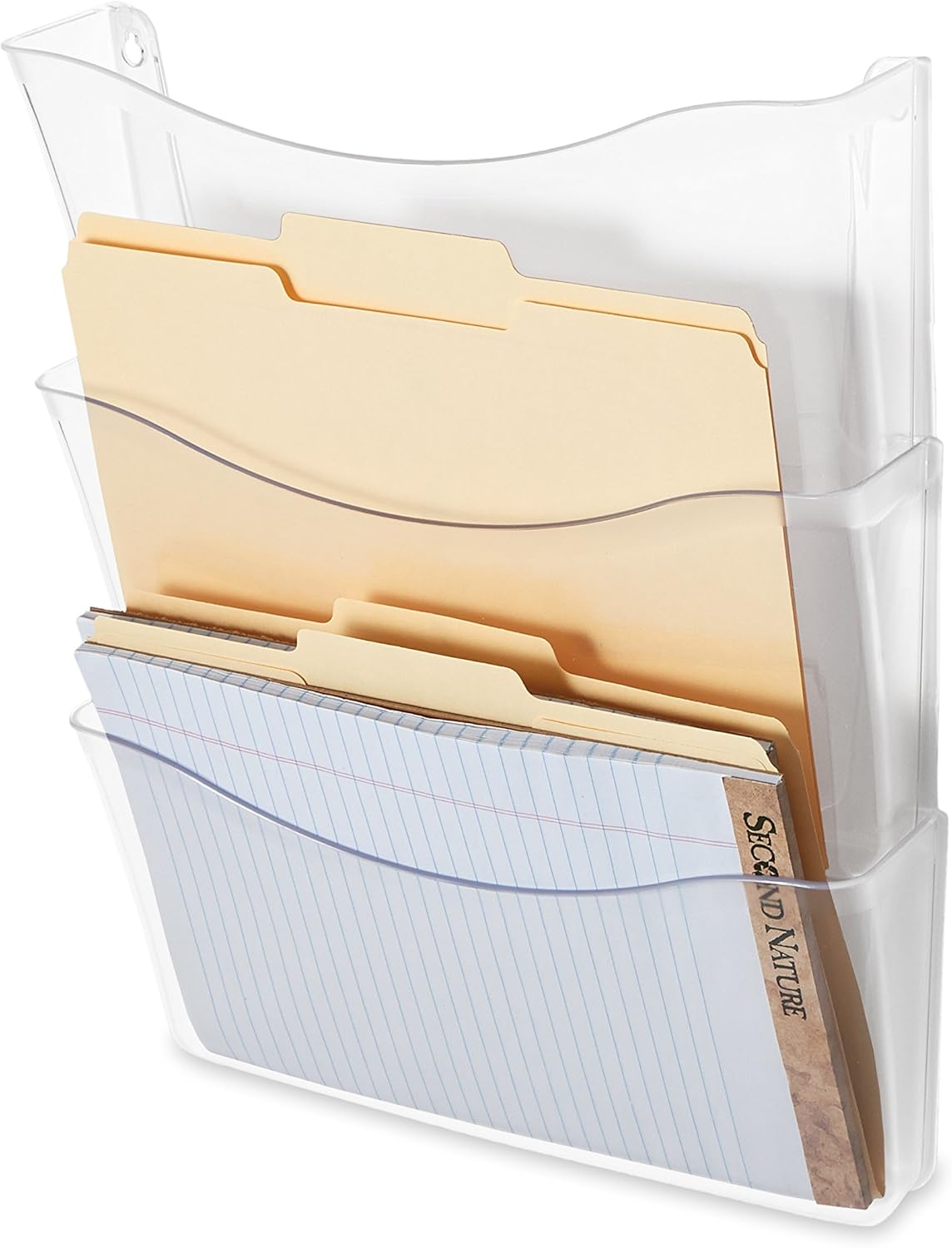 Rubbermaid Unbreakable Expandable Three-Pocket Wall File Set, Clear (65976) : Hanging Wall Files : Office Products