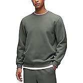 CRZ YOGA Cotton Fleece Lined Pullover Sweatshirts for Men - Crewneck Cozy Casual Athletic Daily Workout Sweat Shirt Tops