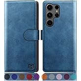SUANPOT Compatible with Samsung Galaxy S25 Ultra Wallet case with RFID Blocking Credit Card Holder,Flip Book PU Leather Protective Cover Women Men for Samsung S25 Ultra Phone case Sky Blue