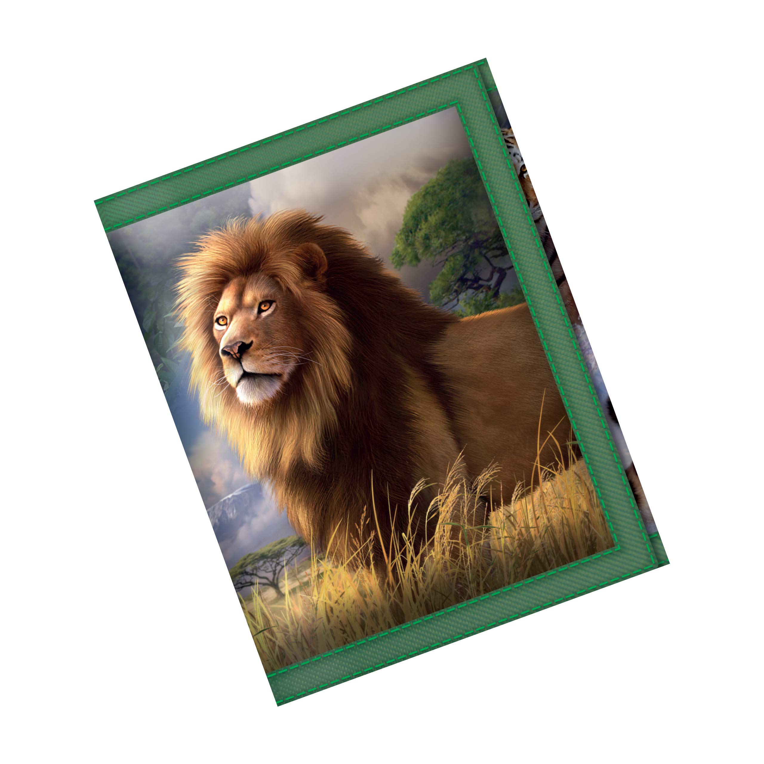 3D LiveLife Wallets - Big Cat Expedition from Deluxebase. Cool Lenticular Lion Trifold Wallet with Zipper, Coin Pocket, Keyring and Card Holder. Animal Themed Small Gifts for Men and Women.