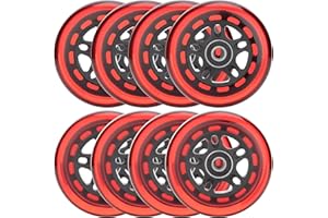 HeyZomm Inline Skate Wheels Outdoor & Indoor Inline Skate Replacement Wheels 85a Roller Hockey Wheels w/Bearings ABEC-9 & Floating Spacers, 64mm 70mm 72mm 76mm 80mm 84mm 90mm Dia, 8-Pack