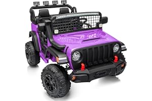 Outfunny 2 Seater Ride on Car Toy, 24V 4WD Electric Car for Kids 4-8 with Remote Control, 4x200W Motors, Capacity 110 lb - Purple