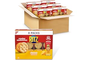 RITZ Cheese Sandwich Crackers, Lunch Snacks, 48 Snack Packs (6 Boxes, 6 Crackers Per Pack)