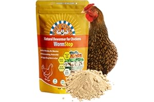 Buff Clucks WormStop Natural Chicken Dewormer Powder – All-Natural Herbal Blend for Daily Wellness - Chicken Wormer is Safe for Eggs & All Ages - Garlic, Pumpkin Seed, Wormwood - USA (8 oz)
