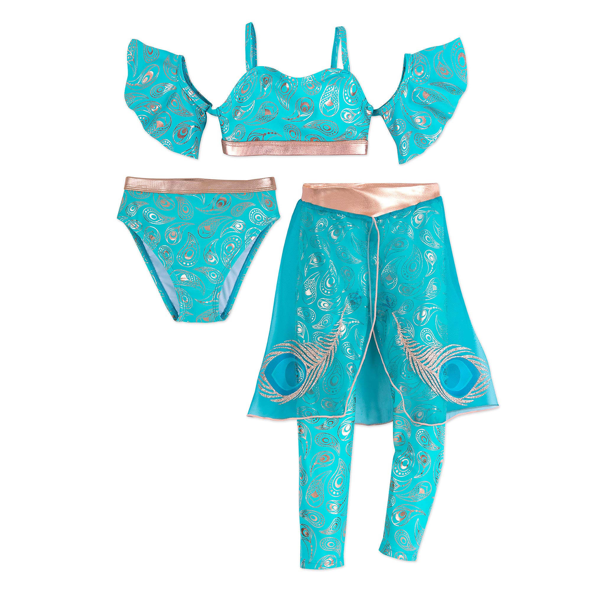 Disney Jasmine Deluxe Swimsuit for Kids - 3-Piece Green