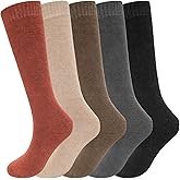 Gvhntk 5 Pairs Knee Warm High Socks for Women Cotton Winter Sock