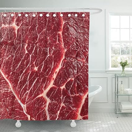 Amazon Com Emvency Fabric Shower Curtain Curtains With Hooks Red