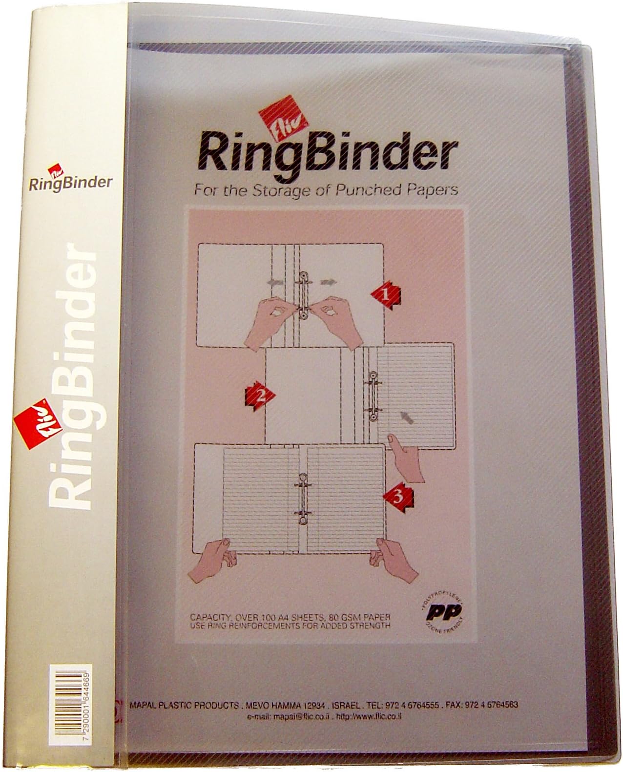 Flic A4 2 Ring 25mm Ringbinder - Clear (Pack of 12)