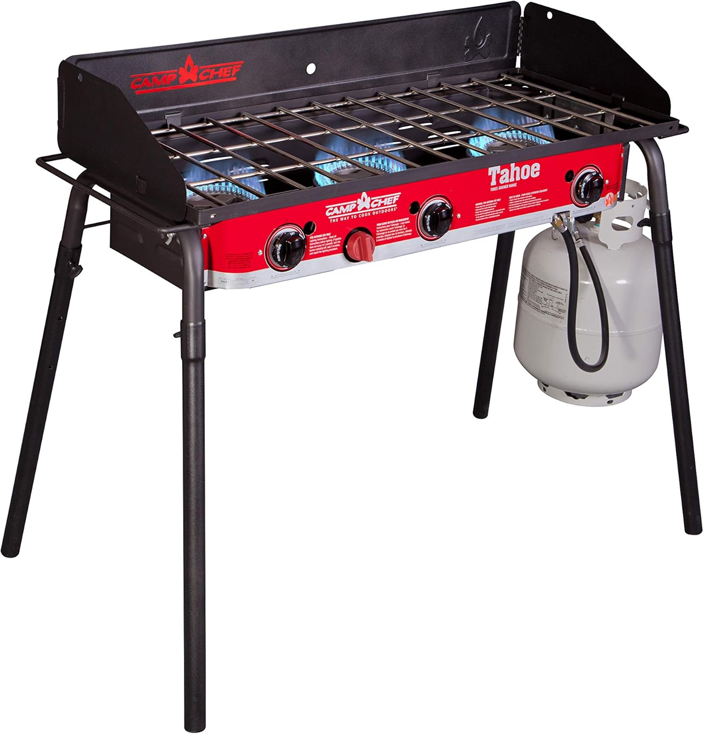 Amazon Com Camp Chef Tahoe Triple Burner Stove 30 000 Btu Hr Burners Cooking Dimensions 16 In X 38 In Sports Outdoors