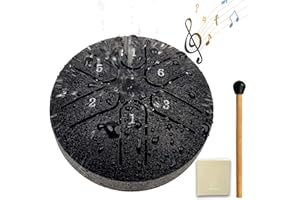 SITKOL Rain Drum for Outside Garden, with Music Book, 3 Inch 6 Notes Mini Steel Drum,Waterproof and Drainage, Steel Tongue Drum, Chakra Drum for Rain, Musical Instrument for Meditation of Yoga (Black)
