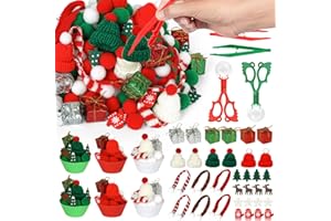OAXNTGW 178 Pcs Christmas Sensory Bin Items Christmas Tree Hat Gift Box Counting Sorting Sensory Bin Filler Fine Motor Red Gr