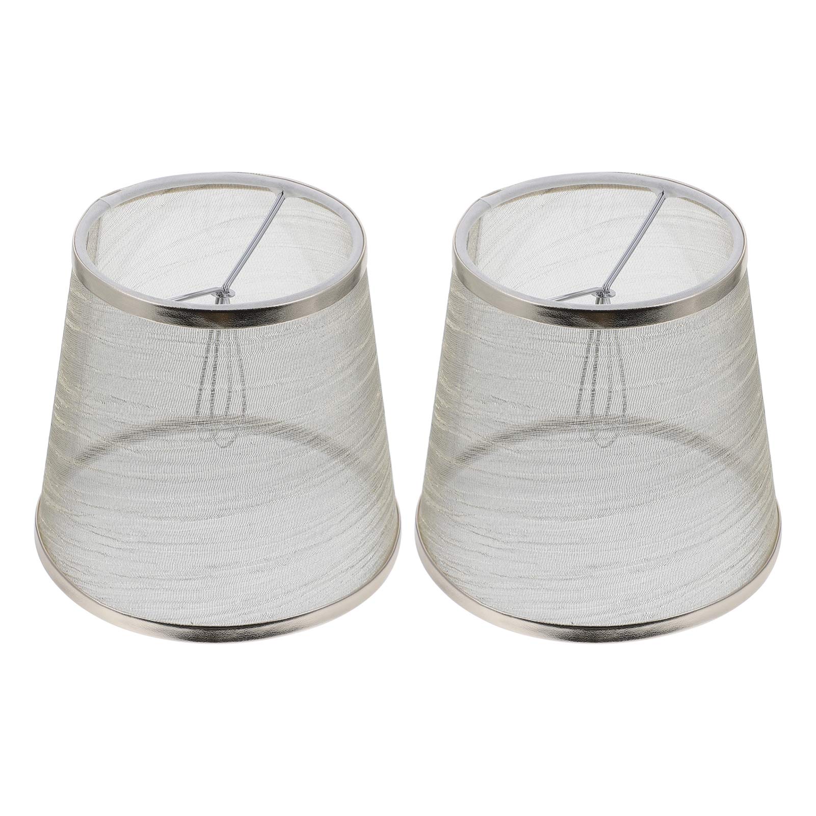 Uonlytech 2Pcs Cloth Lamp Shade Clip On Bulb, Cloth Lampshade, Protector Cover for Table, Chandelier, Wall, Candle Bulbs, Floor (Golden)