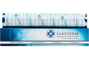 Saniderm Tattoo Care Bandage, 1 Roll 10.2in x 2yd, Faster Tattoo Healing and Skin Care Protection For Your Tattoo Recovery, Transparent Waterproof Latex-Free Tattoo Aftercare Wrap