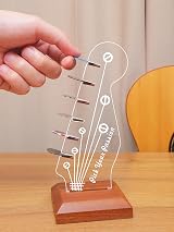 CoolGift Mart Light Up Guitar Pick Holder Acrylic Headstock with Wooden Base view 4