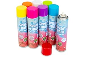 Boley Spray Chalk – 8 Pack Washable Chalk Spray Paint, 7 oz Each, Non-Toxic, Vibrant Outdoor Colors for Pavement, Grass, Sand & Snow – Fun Gift for Teens & Families, Ages 14+