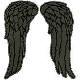 Angel Wings Large Back Patch - Daryl Halloween Embroidery, Fantasy Emblem for Jackets, Iron-On Accessory, 15.2 x 18.2 inches