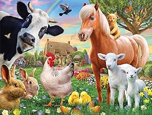 White Mountain Puzzles Farm Animals, 300 Piece Jigsaw Puzzle