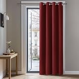 Deconovo Red Eyelet Curtain 108 Inch Thermal Blackout 52x108 Living Room