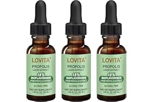LOVITA Bee Propolis 500 mg Liquid Extract | 5:1 Propolis Extract | Alcohol Free | Immune Support |1 Fl Oz (Pack of 3)