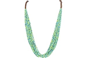 Bocar Long Multiple Row Handmade Beaded Statement 33" Necklace for Women with Gift Box