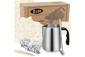 SAEUYVB Candle Making Kit - Natural Soy Wax DIY Candle Making for Adults, Including 2lbs Soy Wax Flakes, Pouring Pot, Perfect Kit for Beginners