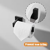 HITSLAM Matte Black Toilet Roll Holder Wall Mounted 304 Stainless Steel 2 Pack view 3
