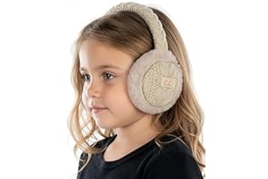 Funky Junque Winter Ear Muffs for Kids Girl Boy Fuzzy Cozy Warm Earmuffs Adjustable Cold Weather Ear Warmer Ages 4-12