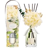 COCORR&Iacute;NA Reed Diffuser - Cashmere Vanilla 8.5 Fl.oz Flower Reed Diffuser with Sticks, Bedroom Bathroom Shelf Decor (Floral Basket Collection)