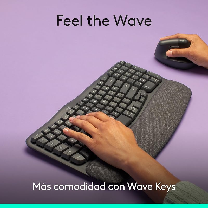 Wave Keys, Teclado ergonómico inalámbrico (Grafito)